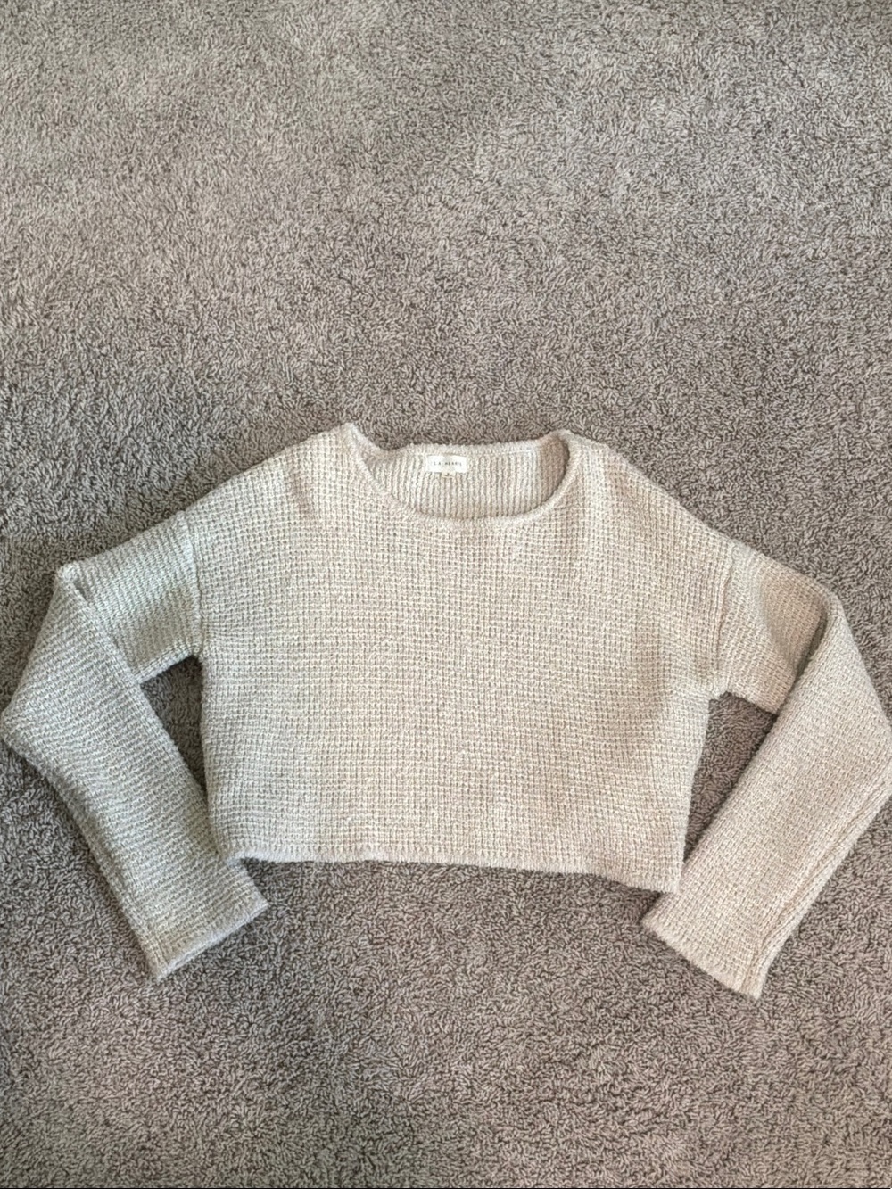 Cropped Women's Sweater in Light Beige